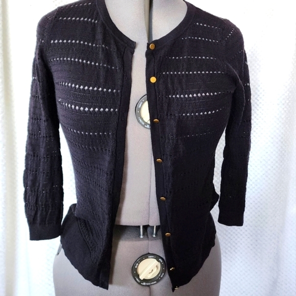 H&M cardigan jumper size 10 black lightweight - Picture 4 of 7